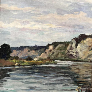 Albert DANDOY «De Maas» olie op doek