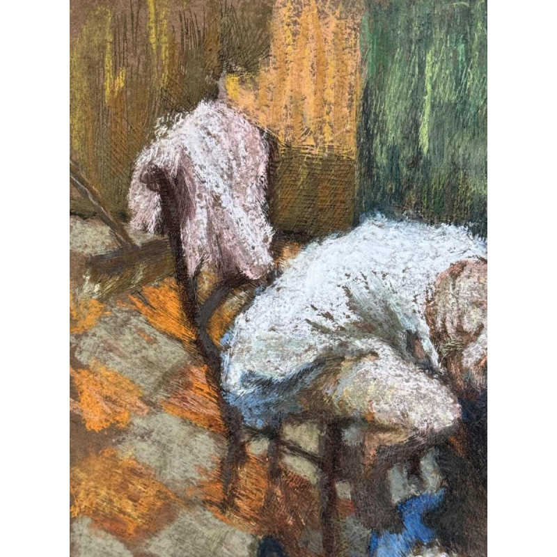 Charles GRAFFART ‘ La toilette des pieds ’ painting mixed technique on paper