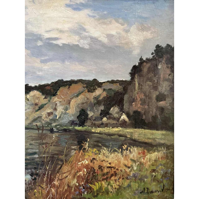 Albert DANDOY «De Maas» olie op doek