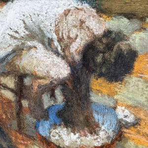 Charles GRAFFART “ La toilette des pieds ” schilderij gemengde techniek op papier