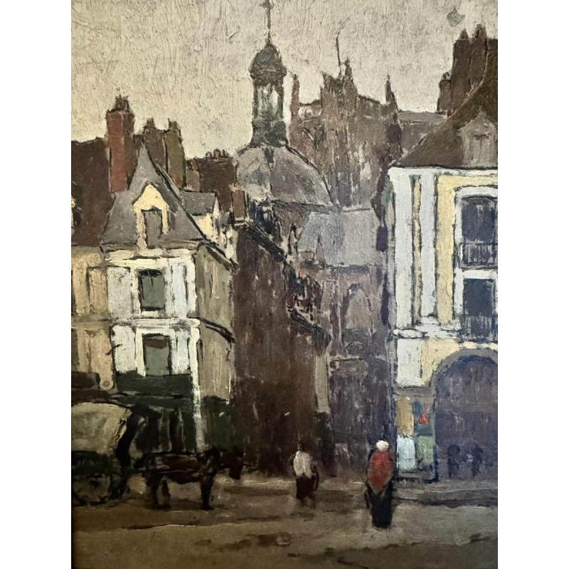 Jean-Baptiste SCORIEL (1883-1956): Les arcades sur le port de Dieppe - peinture