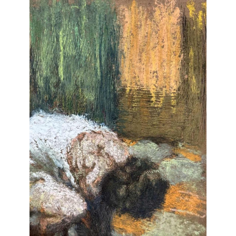 Charles GRAFFART ‘ La toilette des pieds ’ painting mixed technique on paper