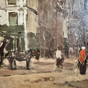 Jean-Baptiste SCORIEL (1883-1956): The arcades on the harbour of Dieppe - painti