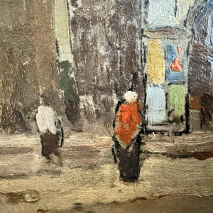 Jean-Baptiste SCORIEL (1883-1956): Les arcades sur le port de Dieppe - peinture