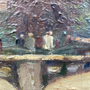 Jean-Baptiste Scoriel « Paysage de bord de Sambre - Namur ? » hst 50x70 cm