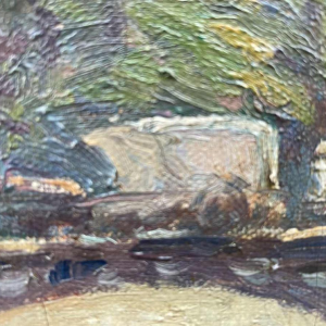 Jean-Baptiste Scoriel Landscape along the Sambre - Namur ? hst 50x70 cm