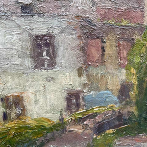 Jean-Baptiste Scoriel Landscape along the Sambre - Namur ? hst 50x70 cm