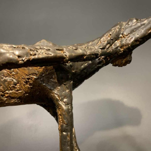 MARIO PERUGGINI, Geglazuurd Steengoed Dierlijke Hond, Sculptuur, Uniek Stuk