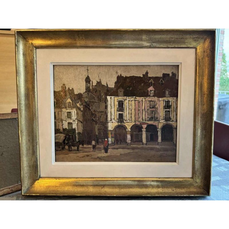 Jean-Baptiste SCORIEL (1883-1956): De arcades in de haven van Dieppe - schilderi