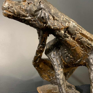 MARIO PERUGGINI, Geglazuurd Steengoed Dierlijke Hond, Sculptuur, Uniek Stuk