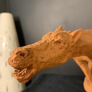 MARIO PERUGGINI, Terracotta Dierlijke Paard Sculptuur, Uniek Stuk, 1960s