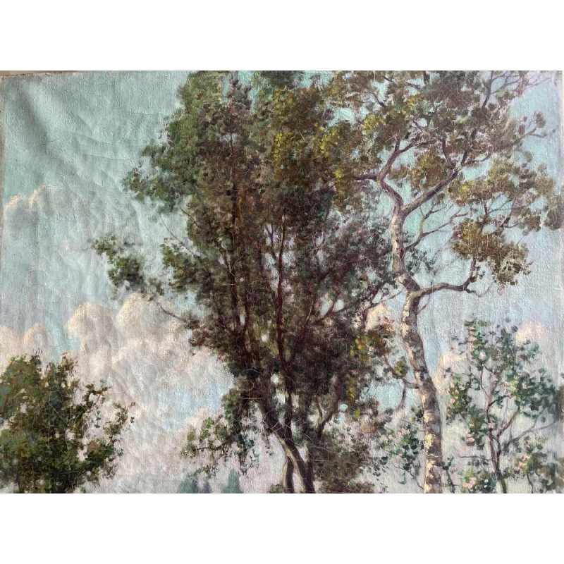 Albert DANDOY (1885-1977): paysage mosan animé et impressionniste de 1915