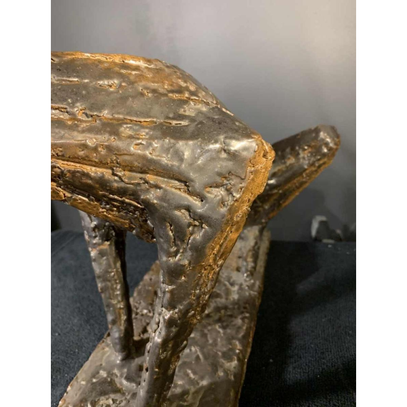 MARIO PERUGGINI, Glazed Stoneware Dog animal sculpture, Unique Piece, 1960s