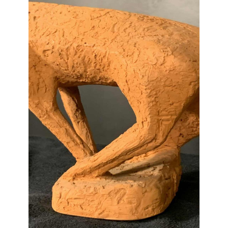 MARIO PERUGGINI, Terracotta Dierlijke Paard Sculptuur, Uniek Stuk, 1960s