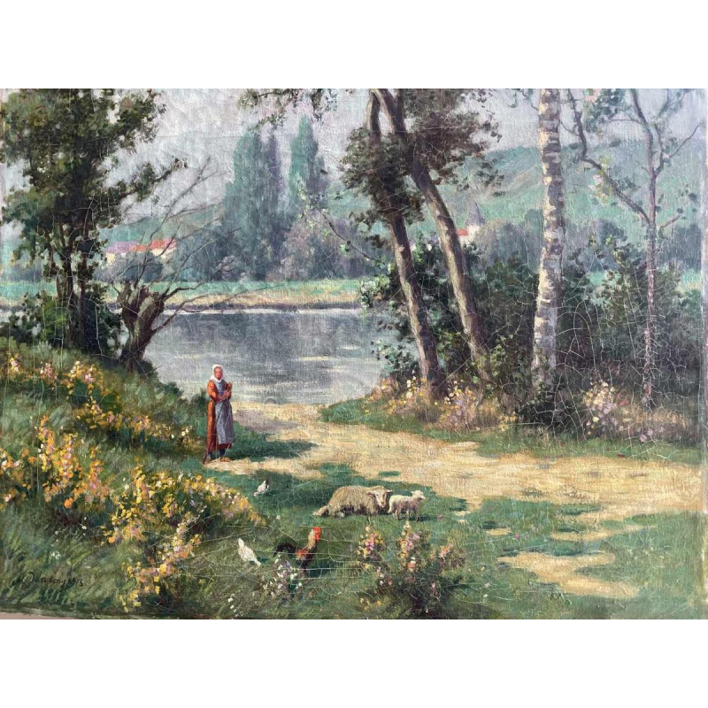 Albert DANDOY (1885-1977): lively impressionist Mosan landscape from 1915