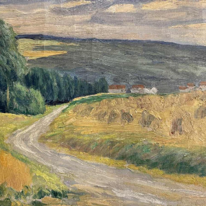 Eugène COLIGNON « paysage champêtre en namurois » peinture huile sur toile
