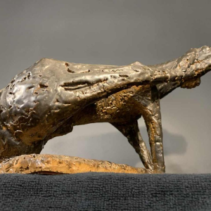MARIO PERUGGINI, Sculpture animalière Chien, Grès émaillé, Pièce Unique