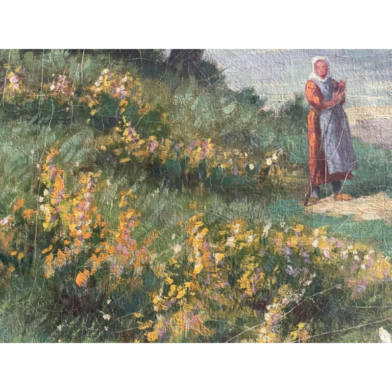 Albert DANDOY (1885-1977): levendig impressionistisch Mosanlandschap uit 1915