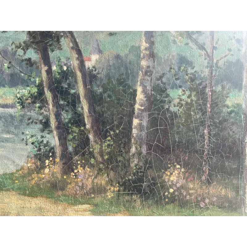 Albert DANDOY (1885-1977): paysage mosan animé et impressionniste de 1915