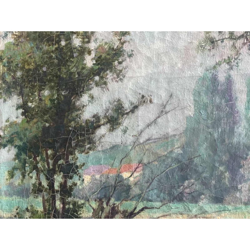 Albert DANDOY (1885-1977): lively impressionist Mosan landscape from 1915