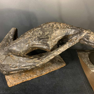 MARIO PERUGGINI, Geglazuurd Steengoed Dierlijke Hond, Sculptuur, Uniek Stuk