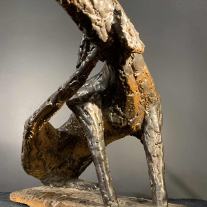 MARIO PERUGGINI, Geglazuurd Steengoed Dierlijke Hond, Sculptuur, Uniek Stuk
