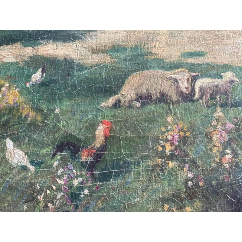 Albert DANDOY (1885-1977): levendig impressionistisch Mosanlandschap uit 1915