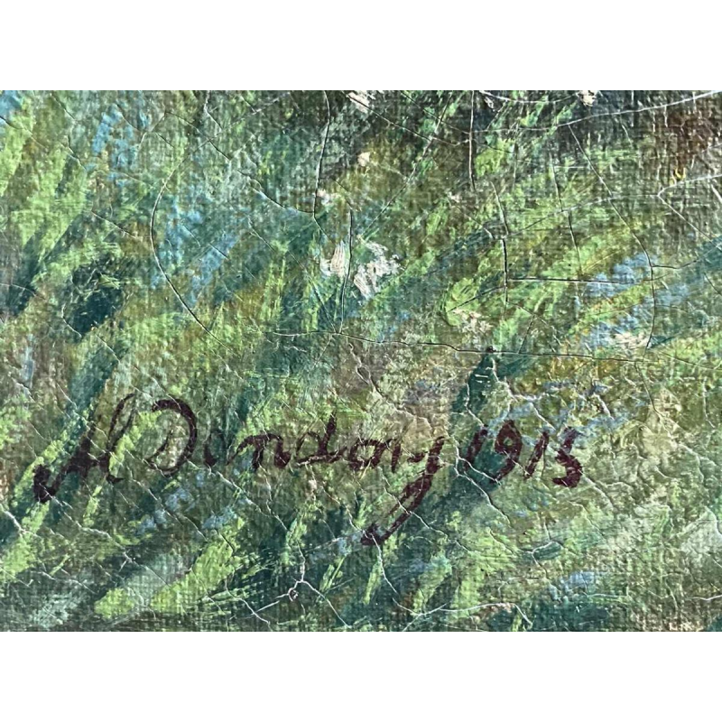 Albert DANDOY (1885-1977): paysage mosan animé et impressionniste de 1915