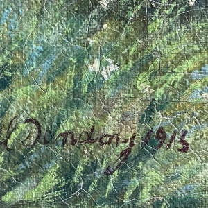 Albert DANDOY (1885-1977): levendig impressionistisch Mosanlandschap uit 1915