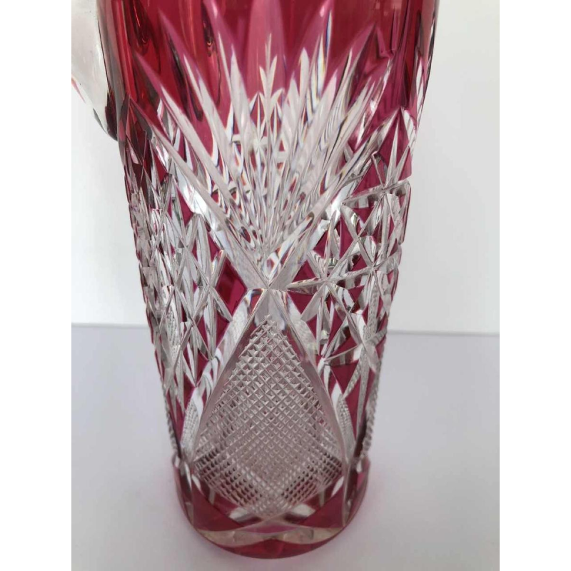 Val-Saint-Lambert, liqueur bottle / carafe, cut red double-cut crystal, 1908