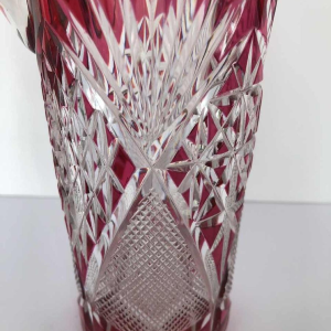 Val-Saint-Lambert, liqueur bottle / carafe, cut red double-cut crystal, 1908