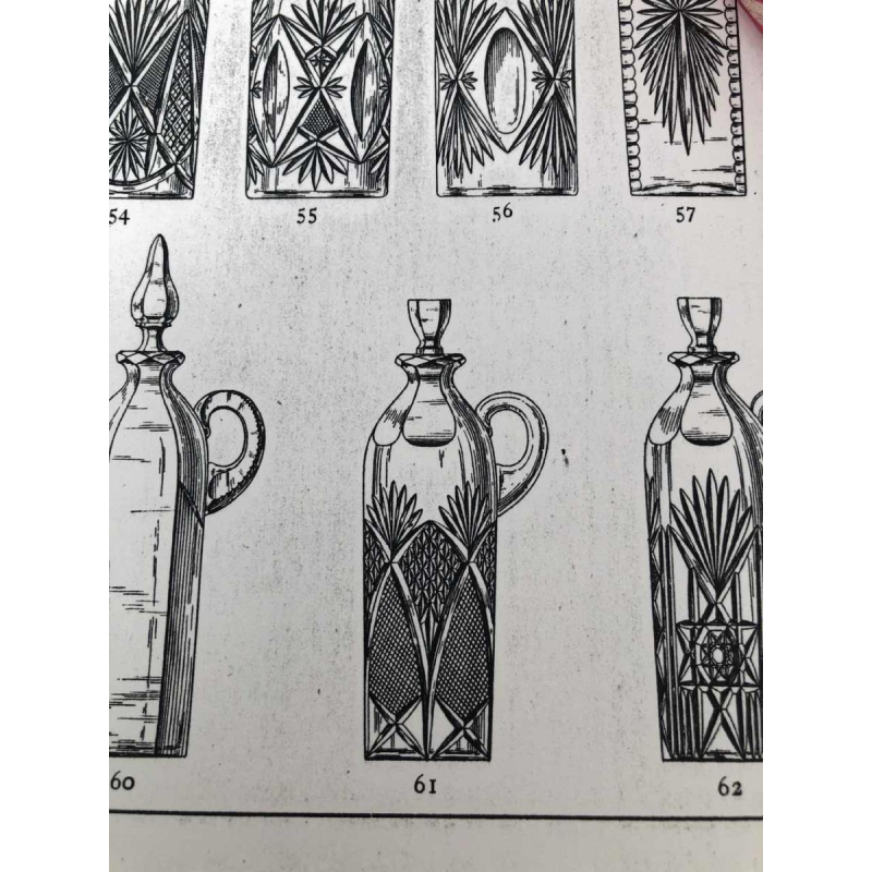 Val-Saint-Lambert, liqueur bottle / carafe, cut red double-cut crystal, 1908