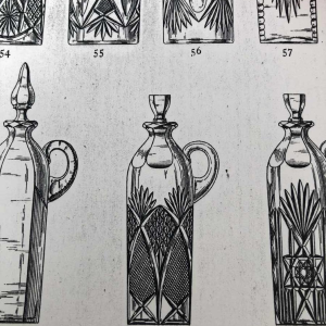 Val-Saint-Lambert, flacon / carafe à liqueur, cristal doublé taillé rouge, 1908