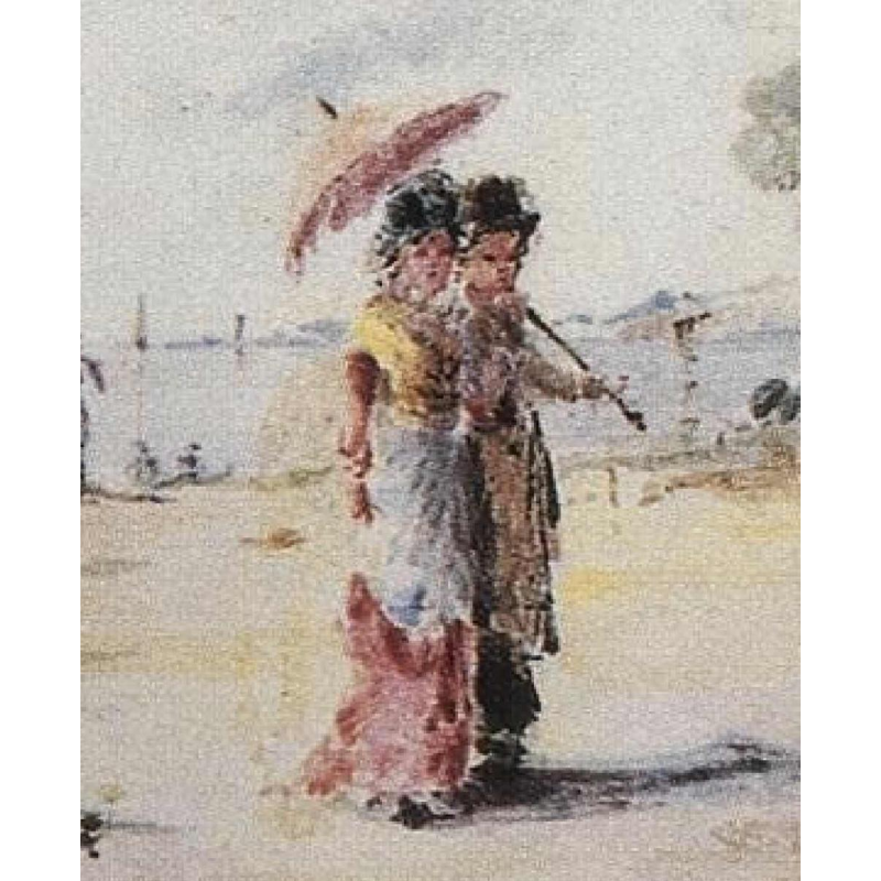 Cacciapuoti Fratelli, 2 impressionist sculptures of elegant women, 1881