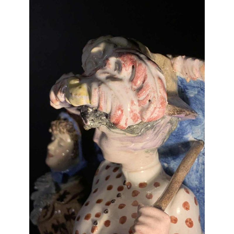 Cacciapuoti Fratelli, 2 impressionist sculptures of elegant women, 1881