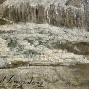 Auguste DANDOY « Paysage mosan sous la neige» peinture huile sur toile