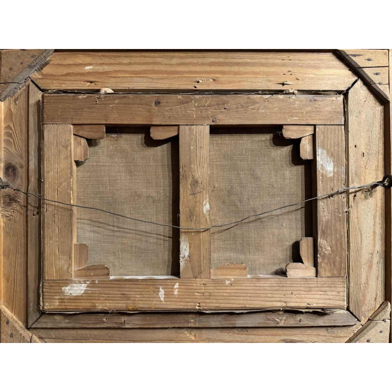 Auguste DANDOY "Winter Mosan landscape" painting oil on canvas