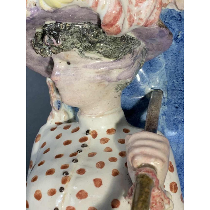 Cacciapuoti Fratelli, 2 impressionist sculptures of elegant women, 1881