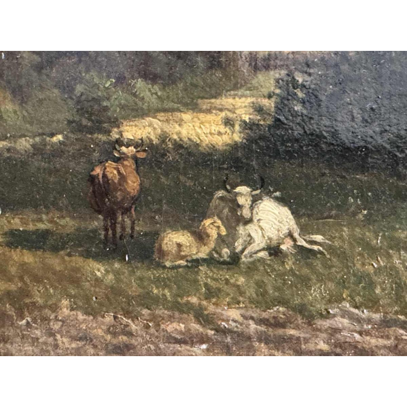 Auguste DANDOY "Bewegend Mosanlandschap" schilderij olieverf op doek