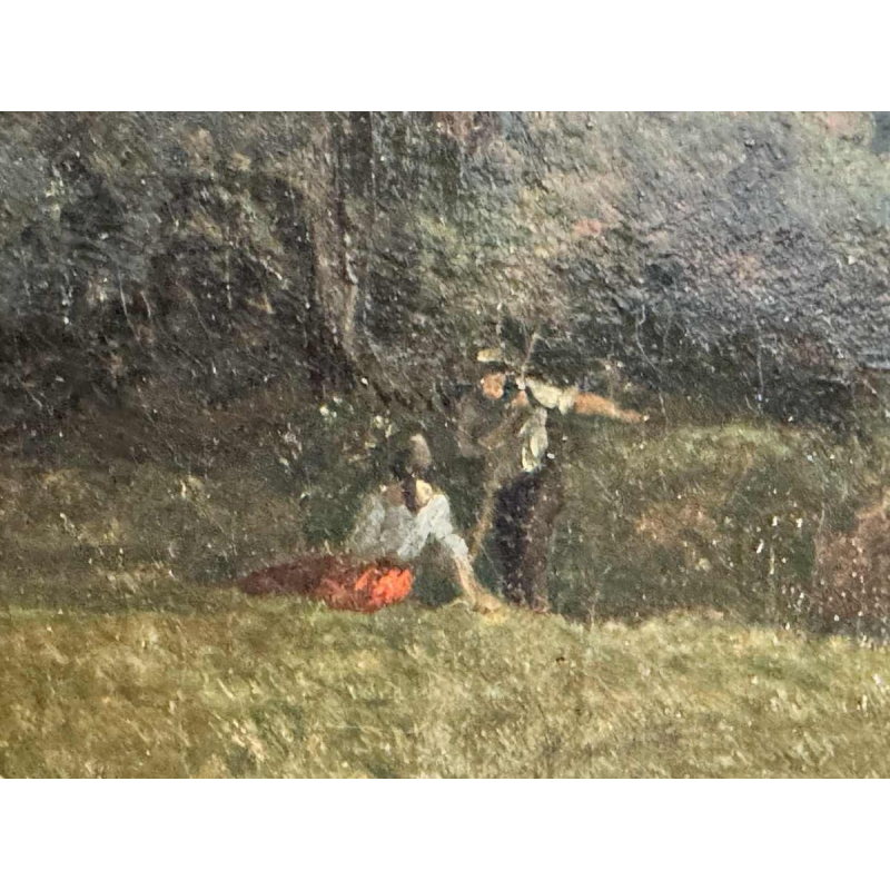 Auguste DANDOY "Bewegend Mosanlandschap" schilderij olieverf op doek