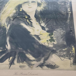 William Barribal for Odhams London The Prima Donna, elegant woman with hat, Art Deco lithograph, ca 1920