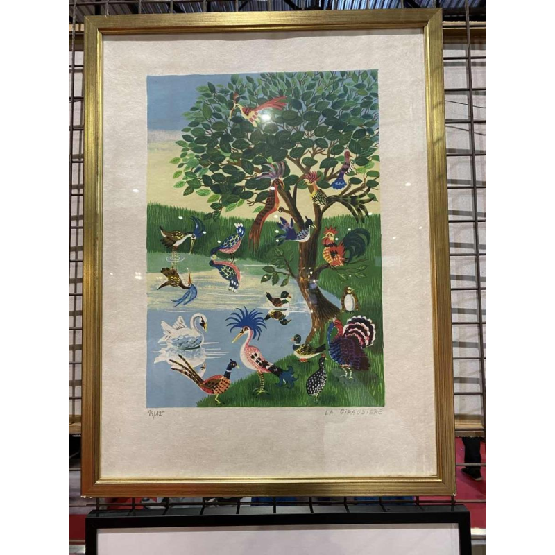 Mady de le Giraudière ‘Birds’ lithograph numbered 74/195