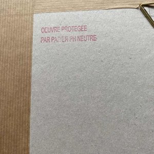 Henri Thomas “Cariatide” litho 59/100 met een vrouw in profiel, ca 1900