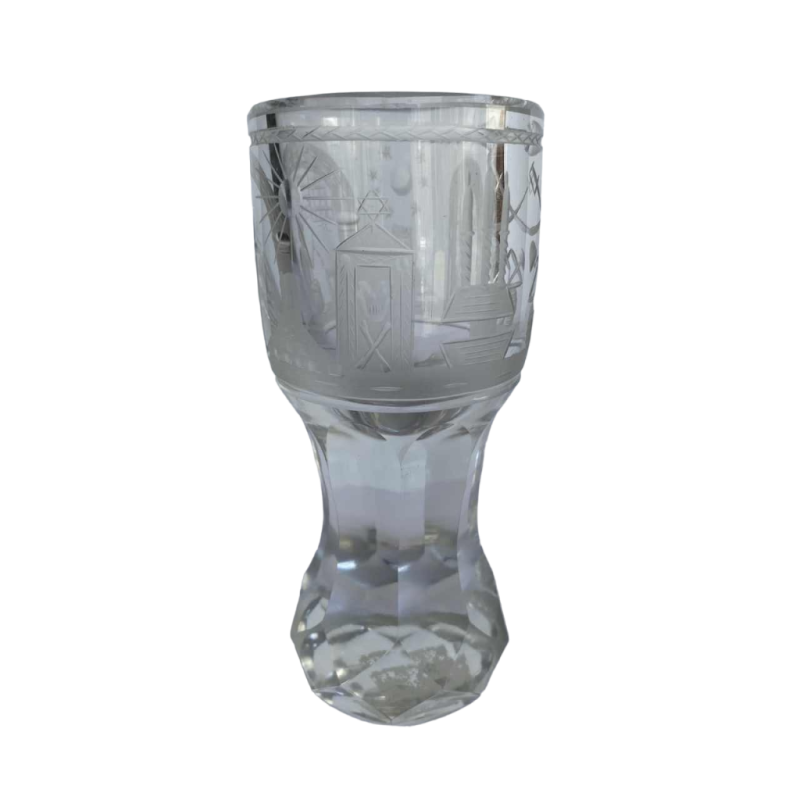 Verre maçonnique gravé, 19ème siècle