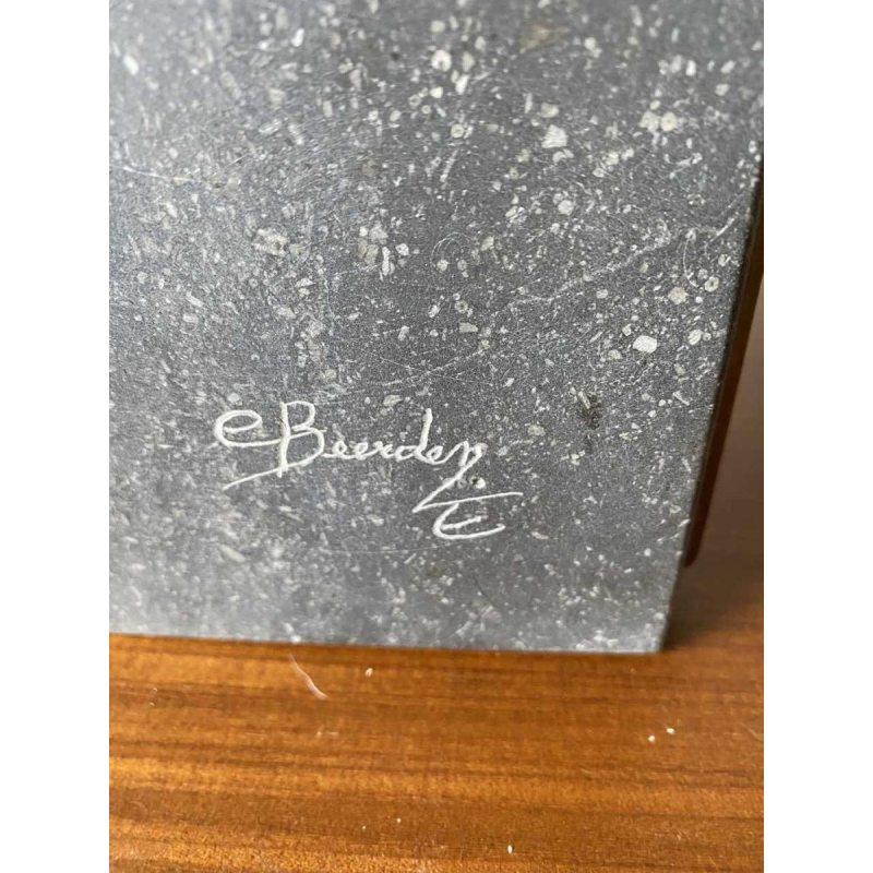 "Metronome" sculpture in glass, stone and bronze, C. Beerden