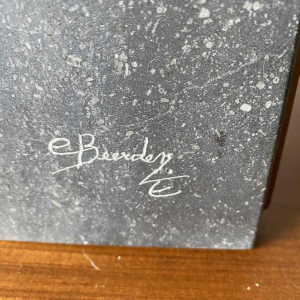 "Metronome" sculpture in glass, stone and bronze, C. Beerden