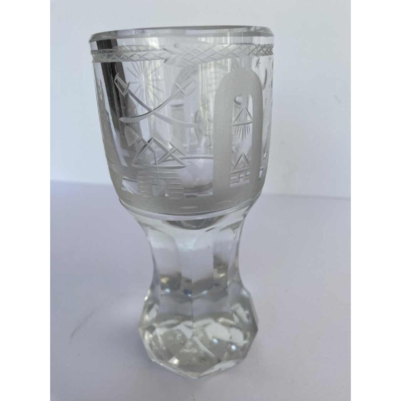 Verre maçonnique gravé, 19ème siècle
