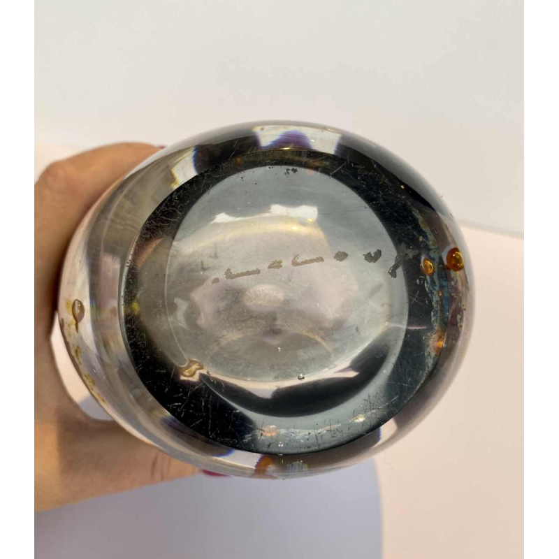 Louis Leloup, mauve blown crystal vase