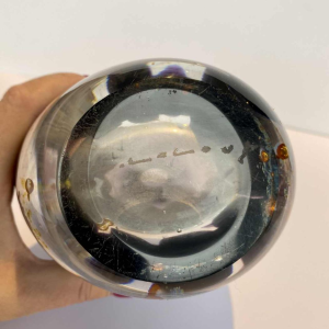 Louis Leloup, vase en cristal soufflé mauve