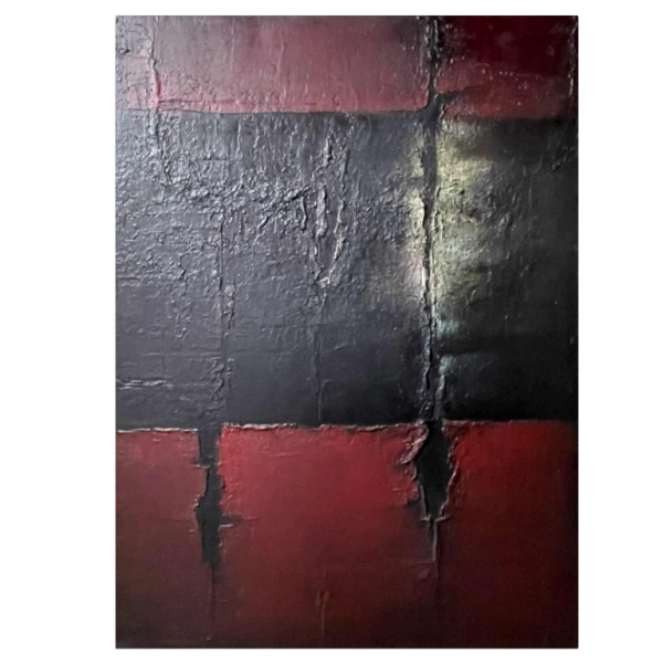 MACKOWIAK ERWIN " Tiss " tableau abstrait belge, peintre huile sur toile, 1962